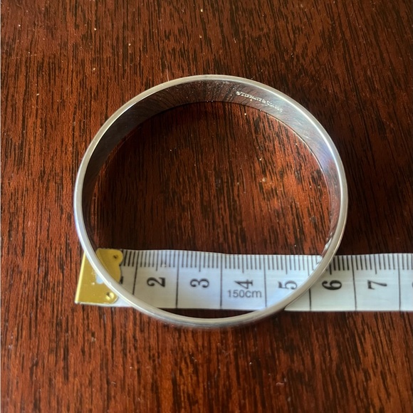 Tiffany & Co. Diamond Locks Keyhole Bangle Sterling Silver 0.02 CTW - Picture 7 of 8
